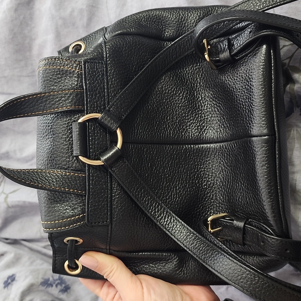 Coach Black Pebble Leather Backpack - Picture 5 of 6